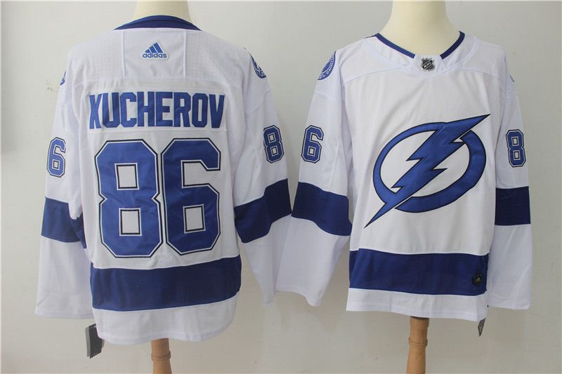 Men Tampa Bay Lightning 86 Kucherov white Adidas Hockey Stitched NHL Jerseys